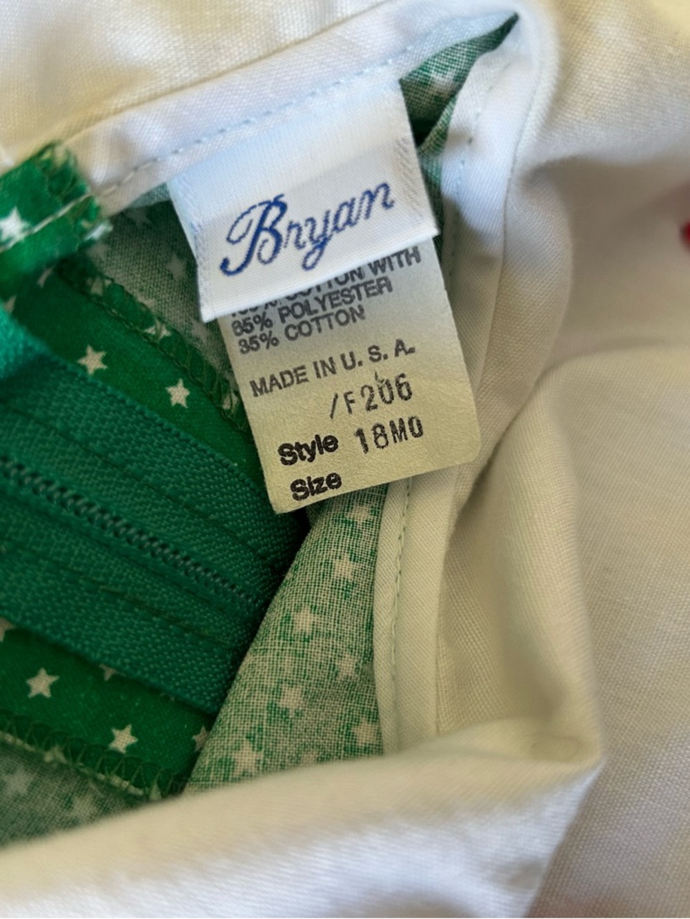 Vintage Bryan Green & White Polka Dot Long Sleeve One Piece Baby Outfit 18 Month - Picture 9 of 10